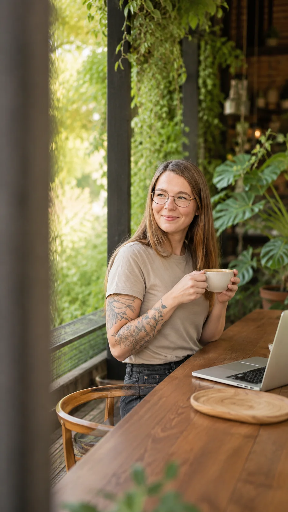 Bei der Arbeit an einer Website, mit einer Tasse Kaffee